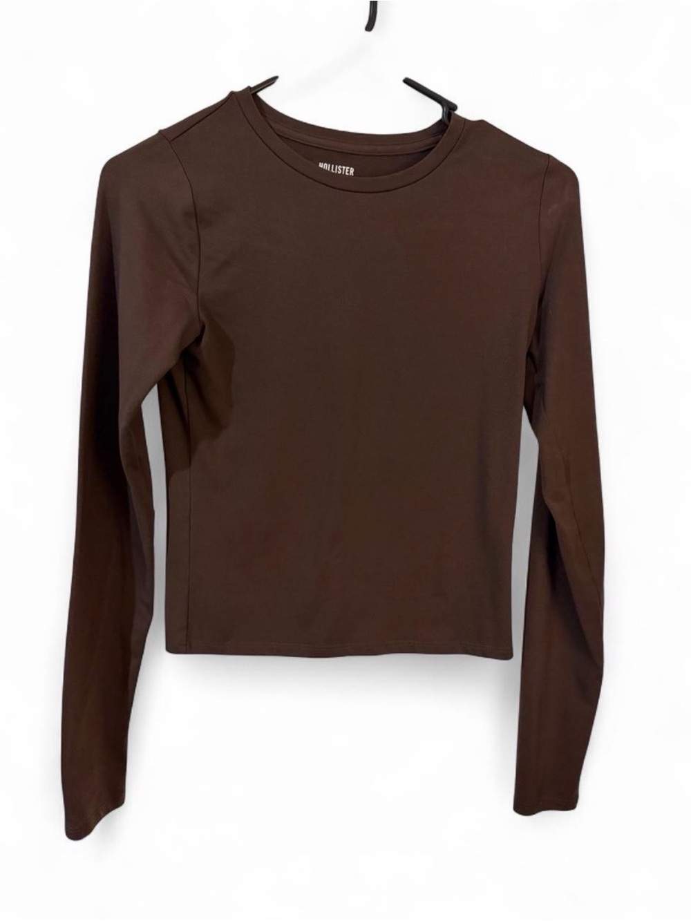 Hollister Women's Long Sleeve Crewneck Top - Chocolate Brown